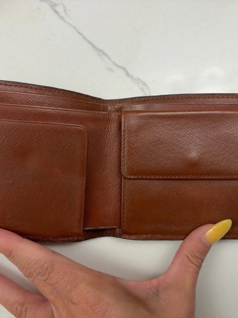 Vintage Black Louis Vuitton Brown Monogram Canvas Bi-Fold Wallet